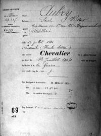 Légion d'honneur PV.AUbry