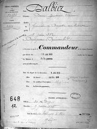 Légion d'honneur D.Dalbiez