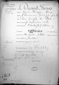 Légion d'honneur Durand Fornas